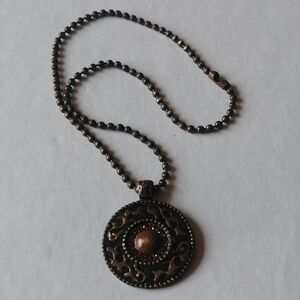 Final Sale⬇️Bohemian Medallion Necklace Bronze Colour Brown Stones